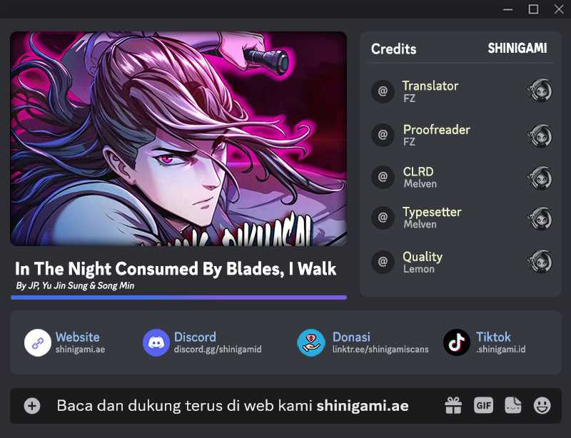 In the Night Consumed by Blades, I Walk Chapter 105