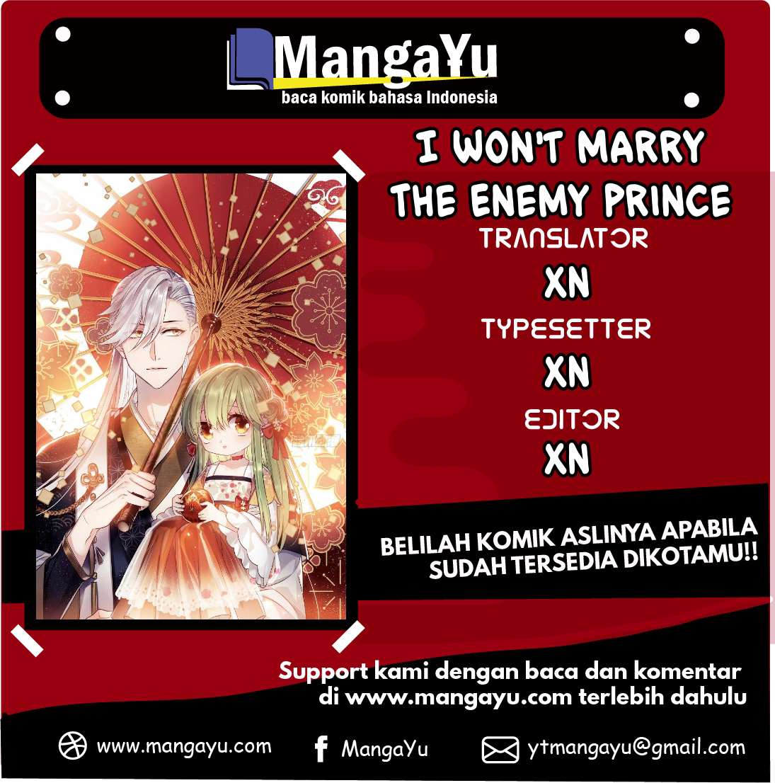 I Won’t Marry The Enemy Prince Chapter 1